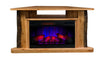 Amish Classic Corner TV Stand LED Electric Fireplace with Remote - Hickory